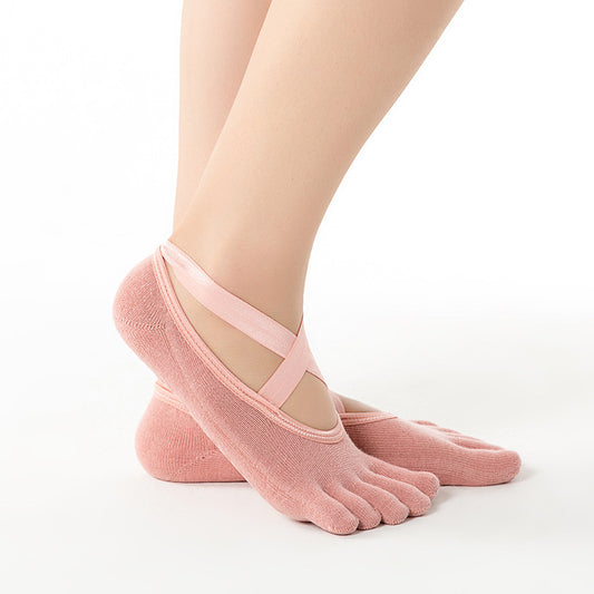 Silicone non-slip cross strap ballet yoga cjojo socks